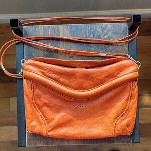 TreVero vintage Bright Orange Crossbody Bag